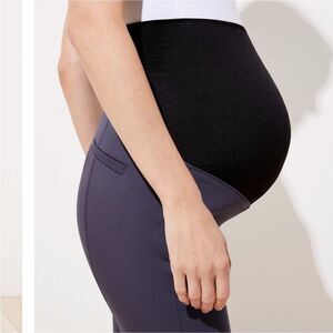 LOFT Gray Maternity Cropped Pants